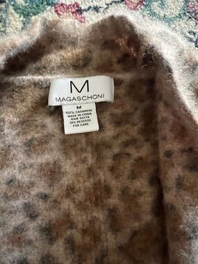 Magaschoni Brown and Cream Cashmere Knit Sweater
